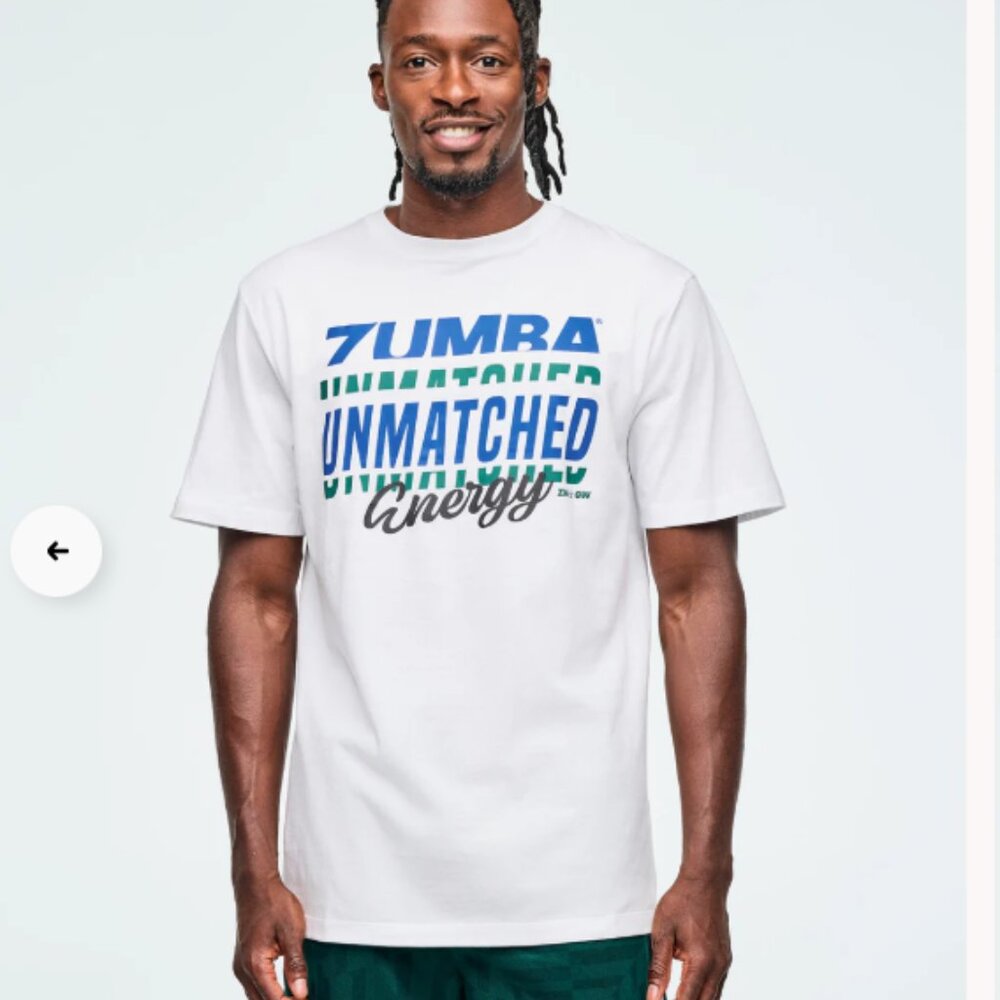 Zumba Wear The Gina Drop ZW White Tee NWT